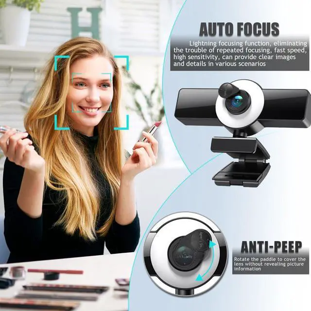 Alt view image 3 of 6 - 2K Webcam Auto Focusing Web Camera Full HD Cam Microphone For PC Laptop Desktop