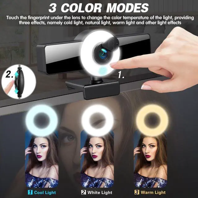 Alt view image 5 of 6 - 2K Webcam Auto Focusing Web Camera Full HD Cam Microphone For PC Laptop Desktop