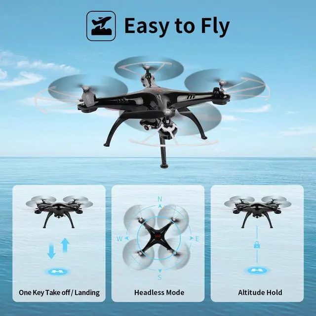Alt view image 2 of 6 - X5SW RC Drone 4K HD Camera WIFI FPV Drone Camera RC Quadcopter with Battery