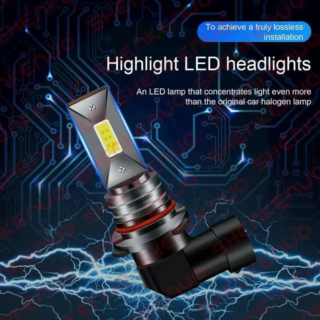 Alt view image 3 of 6 - 4pcs 9005+9006 LED Combo Headlight Kit  COB 440W High  Low Beam Light Bulbs