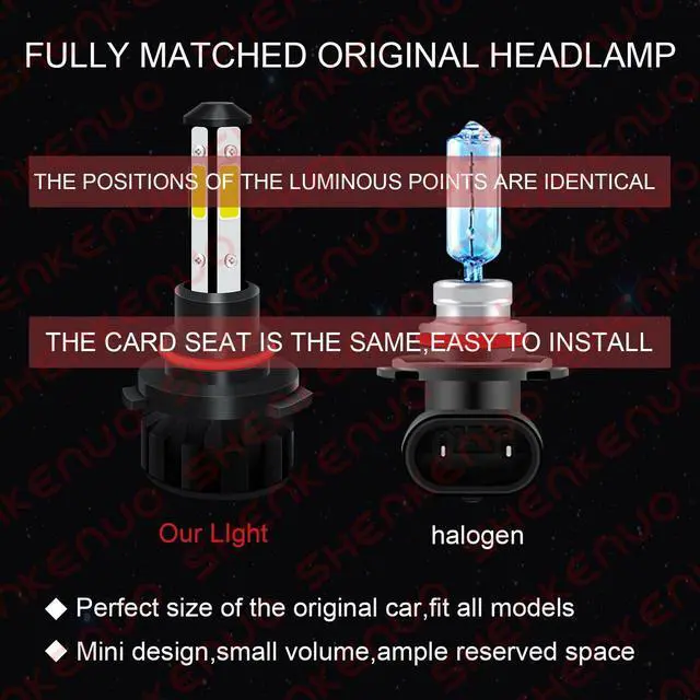 Alt view image 3 of 6 - For  C/K Pickup Silverado Suburban Tahoe 1994-1998 - 4X LED Headlights Bulb
