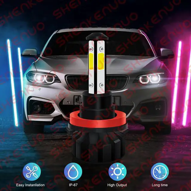 Alt view image 6 of 6 - For Ford Fusion Focus LED Headlights Kit Low Beam Fog Light Bulbs 8000K Combo 4x