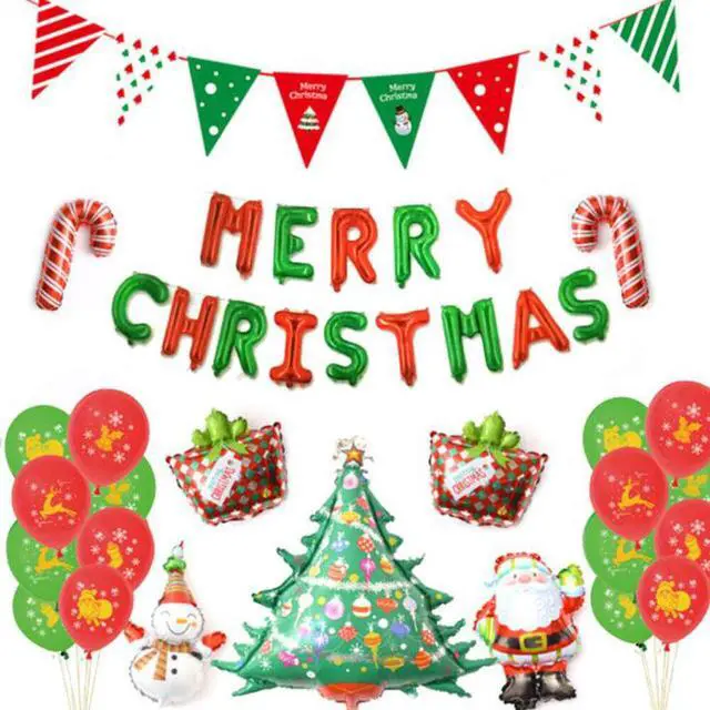 Main image of Christmas Party Decora Set New Year Balloons Santa Tree Claus Snowman Balloons