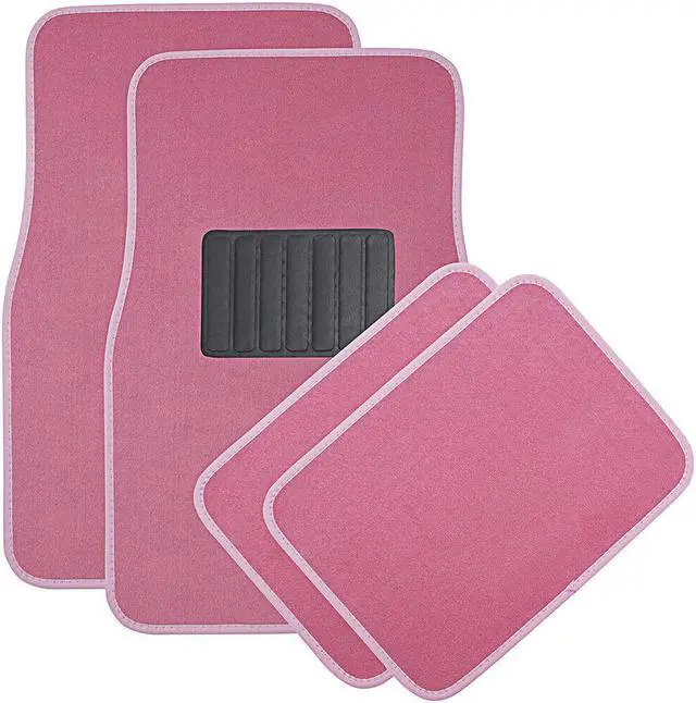 Main image of Car Floor Mats - Carpet  Set of 4 for All Vehicles - Rubber-Lined - Pink