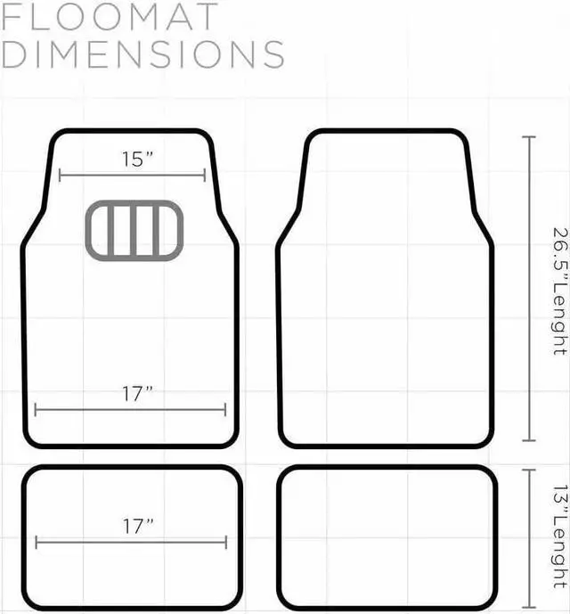 Alt view image 4 of 4 - Car Floor Mats - Carpet  Set of 4 for All Vehicles - Rubber-Lined - Pink