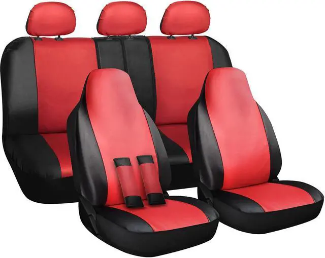 Main image of Seat Cover Complete Set for Car Truck SUV Van - PU Leather - 10 Piece