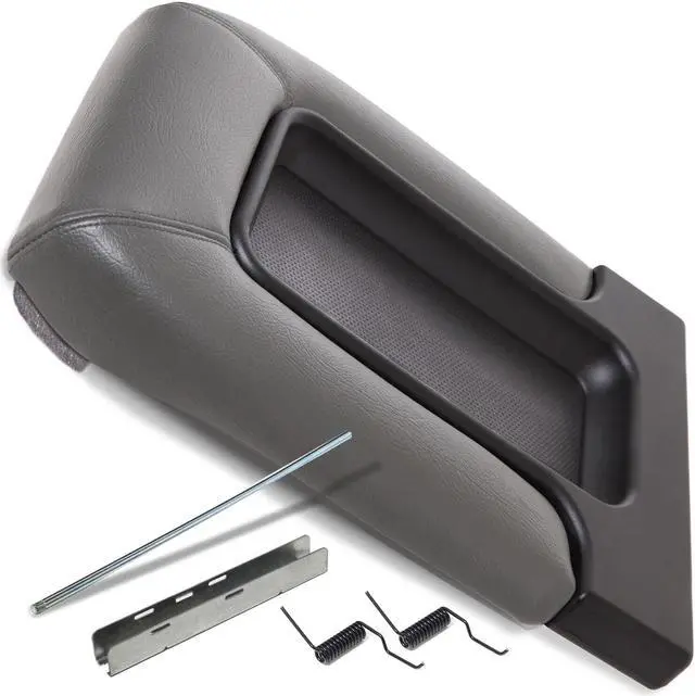 Main image of Center Console Lid Kit Arm Rest Latch Fits 99-07 GM Chevy OEM Part 19127364 Gray