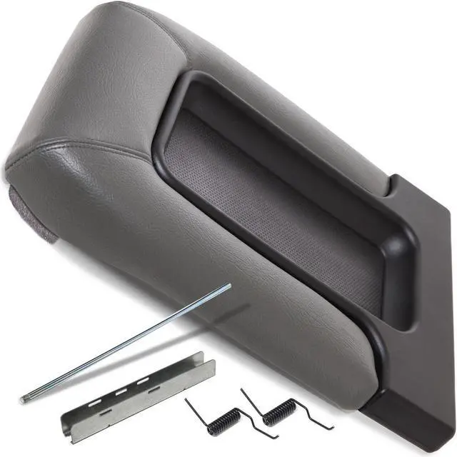Alt view image 2 of 3 - Center Console Lid Kit Arm Rest Latch Fits 99-07 GM Chevy OEM Part 19127364 Gray