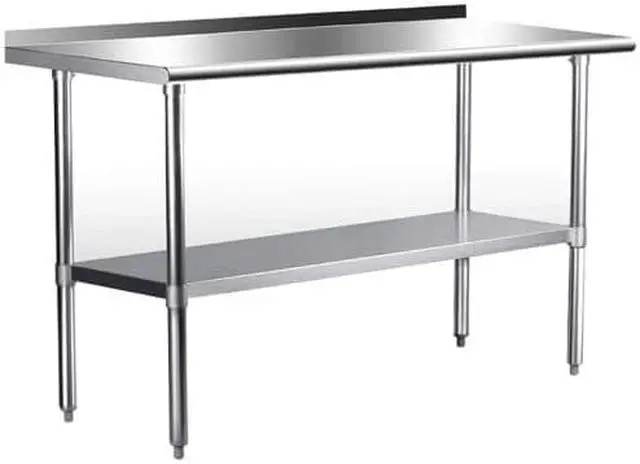 Main image of Stainless Steel 48"x24" Kitchen Restaurant Work Prep Table Backsplash Heavy Duty