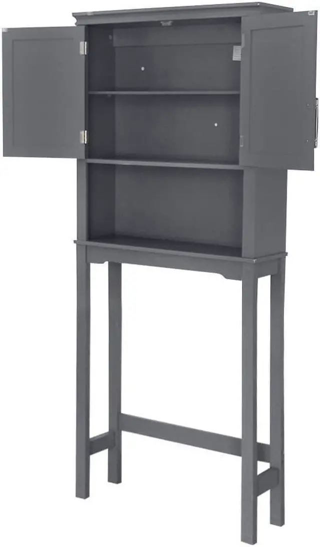 Alt view image 4 of 6 - Over The Toilet Cabinet MDF Bathroom Storage Organizer with Adjustable Shelf