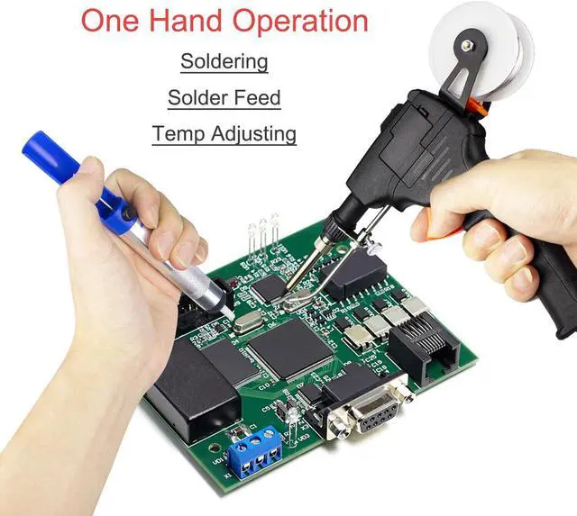 Alt view image 3 of 6 - Electric Auto Soldering Iron  Kit  60W Hand-Held Tweezers Wire Welding Tool