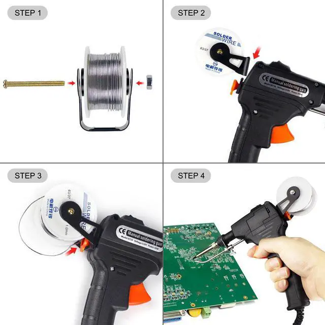 Alt view image 5 of 6 - Electric Auto Soldering Iron  Kit  60W Hand-Held Tweezers Wire Welding Tool