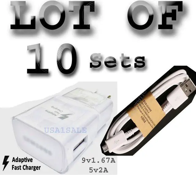 Main image of LOT 10 x Adaptive Fast Wall + Sync Charger Cable For  S6 S7 Edge Note 5 6