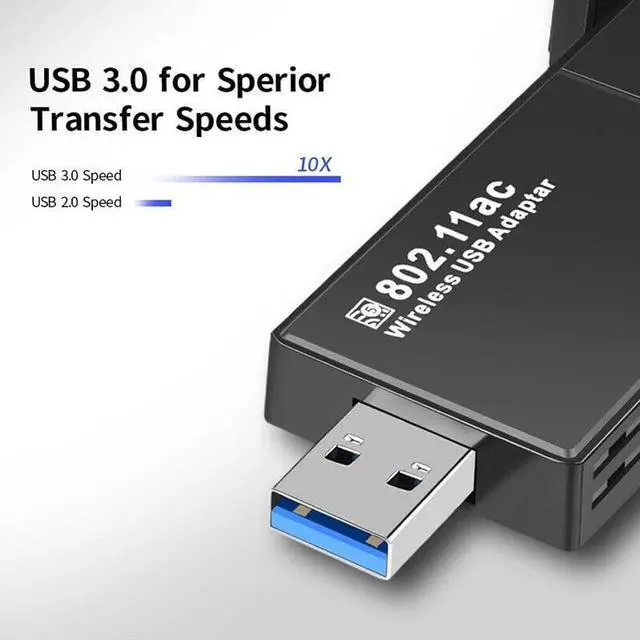 Alt view image 6 of 6 - USB 3.0 WiFi Adapter 1300Mbps Long Range Dual Band 5Ghz Wireless Network Dongle