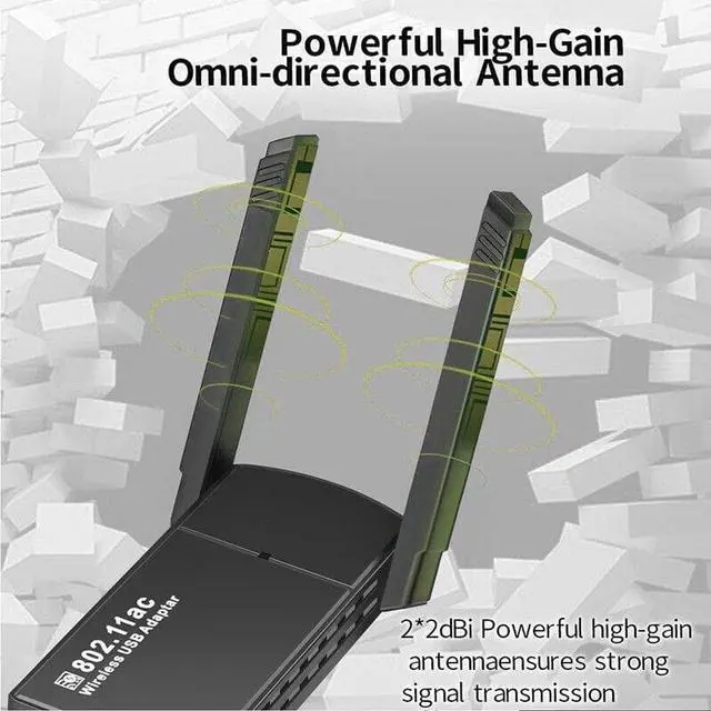 Alt view image 5 of 6 - USB 3.0 WiFi Adapter 1300Mbps Long Range Dual Band 5Ghz Wireless Network Dongle