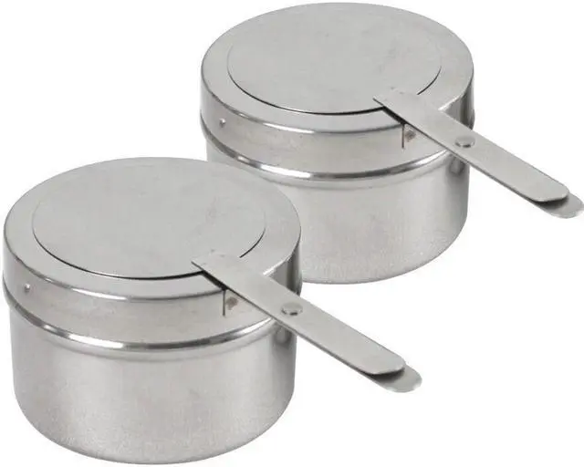 Alt view image 4 of 6 - Stainless Steel Buffet Set 2 Round 5QT Chafing Dish + 2 8QT Rectangular Chafers