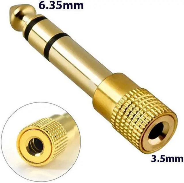 Alt view image 4 of 4 - 4X 6.35mm 1/4" Male plug to 3.5mm 1/8" Female Jack Stereo Headphone Adapter