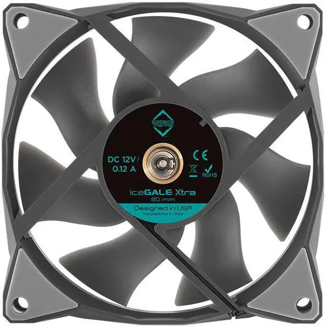 Alt view image 3 of 6 - Iceberg Thermal IceGALE Xtra 80mm PWM High Performance Case Fan 3-Pack (Gray)