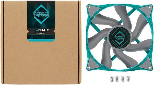 Alt view image 4 of 6 - Iceberg Thermal IceGALE 140mm PWM Case Fan (Teal)