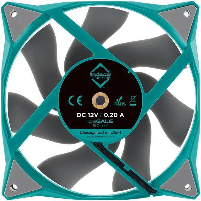 Alt view image 3 of 6 - Iceberg Thermal IceGALE 120mm PWM Premium Case Fan (Teal)