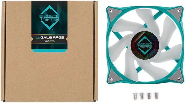 Alt view image 6 of 6 - Iceberg Thermal IceGALE ARGB 120mm PWM Case Fan (Teal)