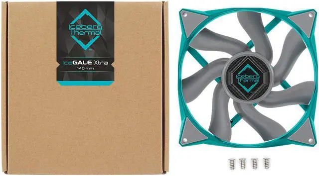 Alt view image 4 of 6 - Iceberg Thermal IceGALE Xtra 140mm PWM High Performance Case Fan (Teal)