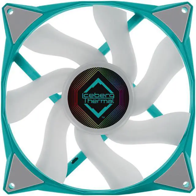 Alt view image 3 of 6 - Iceberg Thermal IceGALE ARGB 140mm PWM Case Fan (Teal)