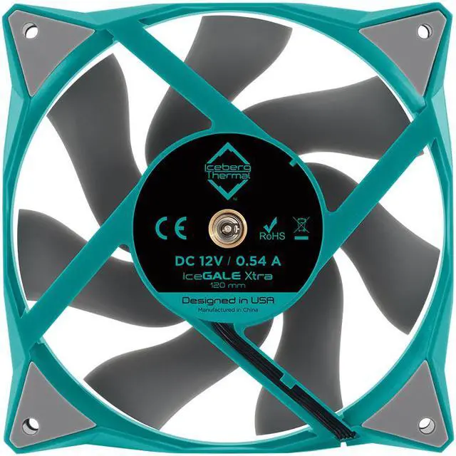 Alt view image 3 of 6 - Iceberg Thermal IceGALE Xtra 120mm PWM High Performance Case Fan (Teal)