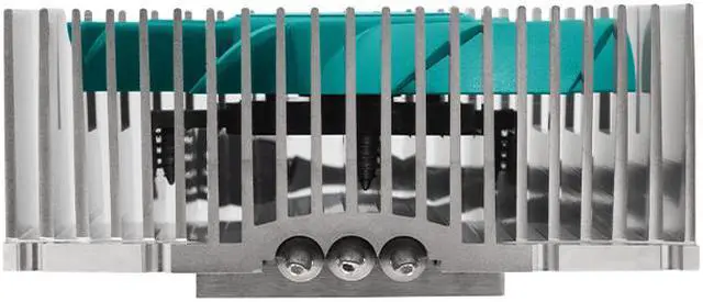 Alt view image 3 of 7 - Iceberg Thermal IceFLOE T65 ITX Low Profile 3 Heat Pipe Extrusion Aluminum Heatsink HTPC CPU Cooler with 80mm Fan