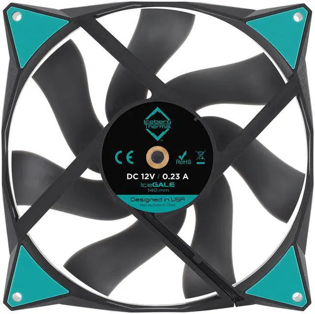 Alt view image 4 of 6 - Iceberg Thermal IceGALE Xtra 140mm PWM High Performance Case Fan 2-Pack (Black)
