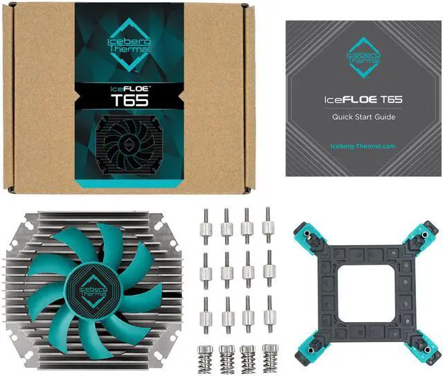 Alt view image 6 of 7 - Iceberg Thermal IceFLOE T65 ITX Low Profile 3 Heat Pipe Extrusion Aluminum Heatsink HTPC CPU Cooler with 80mm Fan
