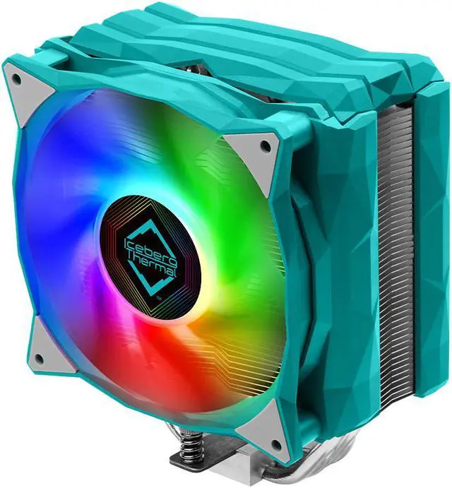 Main image of Iceberg Thermal IceSLEET G4 OC CPU Air Cooler 4 Nickel-Plated Heatpipes with ARGB 120mm PWM Fan for Intel and AMD (Teal) LGA 1700 AM5 Compatible