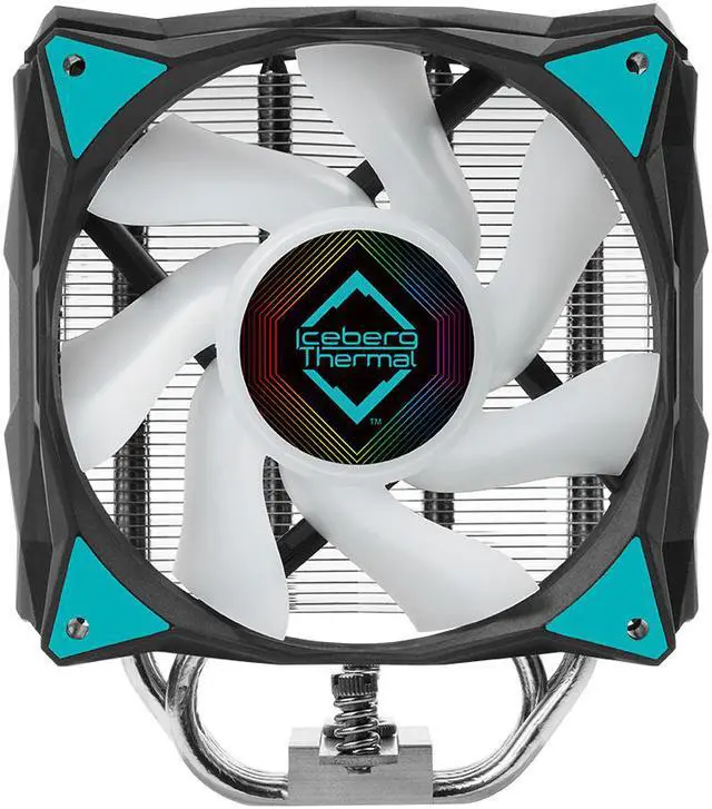Alt view image 3 of 7 - Iceberg Thermal IceSLEET G4 OC CPU Air Cooler 4 Nickel-Plated Heatpipes with ARGB 120mm PWM Fan for Intel and AMD (BLACK) LGA 1700 AM5 Compatible