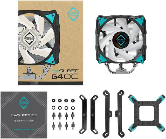 Alt view image 7 of 7 - Iceberg Thermal IceSLEET G4 OC CPU Air Cooler 4 Nickel-Plated Heatpipes with ARGB 120mm PWM Fan for Intel and AMD (BLACK) LGA 1700 AM5 Compatible