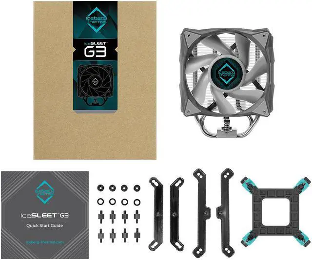 Alt view image 6 of 7 - Iceberg Thermal IceSLEET G3 CPU Air Cooler 3 Nickel-Plated Heatpipes with 120mm PWM Fan for Intel and AMD LGA 1700 AM5 Compatible