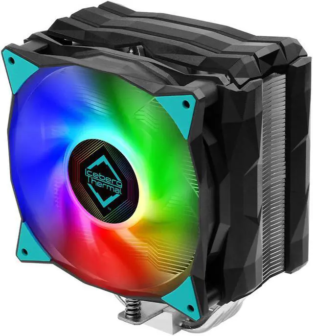 Main image of Iceberg Thermal IceSLEET G4 OC CPU Air Cooler 4 Nickel-Plated Heatpipes with ARGB 120mm PWM Fan for Intel and AMD (BLACK) LGA 1700 AM5 Compatible