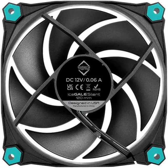 Alt view image 3 of 6 - Iceberg Thermal IceGALE Silent 120mm (Black) 3-PACK Quiet Optimized Airflow 3-Pin Case Fans