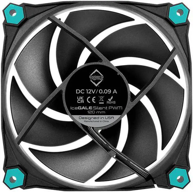 Alt view image 3 of 6 - Iceberg Thermal IceGALE Silent PWM 120mm (Black) 3-PACK Quiet Optimized Airflow 4-Pin Case Fans