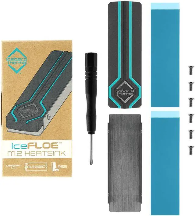 Alt view image 7 of 6 - Iceberg Thermal IceFLOE M.2 2280 SSD Heatsink NVME Double-Sided PS5 Compatible