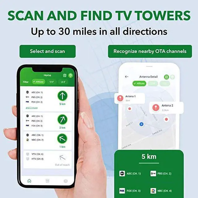 Alt view image 6 of 6 - TV Antenna Newest Indoor Amplified Digital Long Range 1080P Signal Booster 4K HD