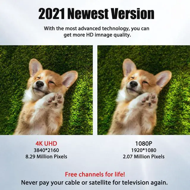 Alt view image 2 of 6 - TV Antenna Newest Indoor Amplified Digital Long Range 1080P Signal Booster 4K HD
