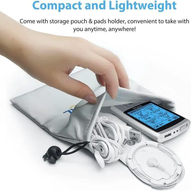 Alt view image 5 of 7 - NURSAL 24 Modes TENS Unit Muscle Stimulator with Continuous Stimulation, Rechargeable Electronic Pulse Massager with 8 Pads for Back and Shoulder Pain Relief and Muscle Strength
