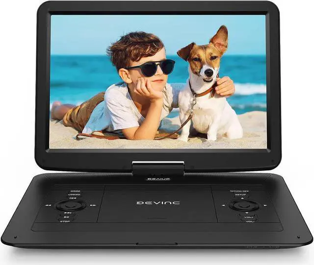 Main image of DEVINC 17.9" Portable DVD Player with 15.6" HD Swivel Screen, Support Multiple DVD CD Formats/USB/SD Card/Sync TV, 6 Hours Rechargeable Battery, Car Charger, Remote Control, Region Free