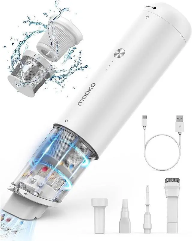 Main image of MOOKA Cordless Car Vacuum Rechargeable, 1.1LB Lightweight Portable Mini Vacuum for Car,Home, Dual Filtration Handheld Vacuum Cleaner with Blower, 6000Pa Suction Power, USB C Fast Charging
