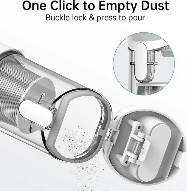 Alt view image 6 of 7 - MOOKA Cordless Car Vacuum Rechargeable, 1.1LB Lightweight Portable Mini Vacuum for Car,Home, Dual Filtration Handheld Vacuum Cleaner with Blower, 6000Pa Suction Power, USB C Fast Charging