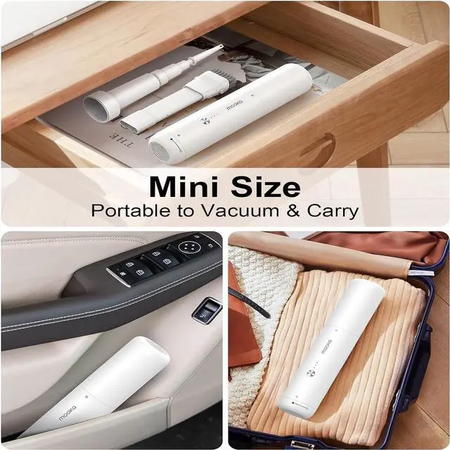 Alt view image 2 of 7 - MOOKA Cordless Car Vacuum Rechargeable, 1.1LB Lightweight Portable Mini Vacuum for Car,Home, Dual Filtration Handheld Vacuum Cleaner with Blower, 6000Pa Suction Power, USB C Fast Charging