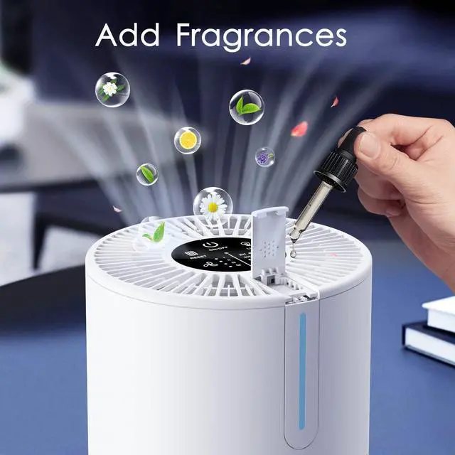 Alt view image 5 of 7 - Air Purifiers for Bedroom Home, MOOKA HEPA H13 Filter Protable Air Purifier with USB Cable for Smokers Pollen Pets Dust Odors in Office Car 300 Sq.Ft, Travel Desktop Air Cleaner with Fragrance Sponge