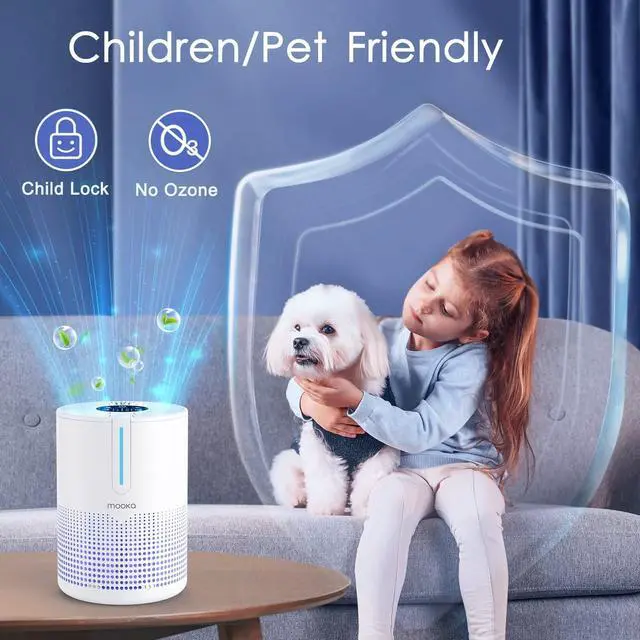Alt view image 6 of 7 - Air Purifiers for Bedroom Home, MOOKA HEPA H13 Filter Protable Air Purifier with USB Cable for Smokers Pollen Pets Dust Odors in Office Car 300 Sq.Ft, Travel Desktop Air Cleaner with Fragrance Sponge