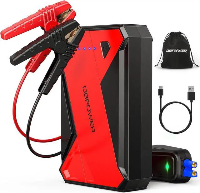 Main image of DBPOWER 1000A Portable Car Jump Starter (UP to 7.0L Gas, 5.5L Diesel Engine), 12V Lithium-Ion Auto Battery Booster, Power Pack with LCD Screen Clamp Cables,USB Quick Charge, LED Flashlight