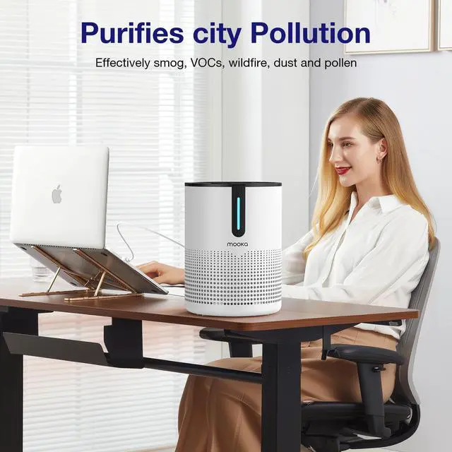 Alt view image 4 of 7 - MOOKA HEPA Air Purifier Air Cleaner for Smoke Mold Odor Dust Home Room Office Usage